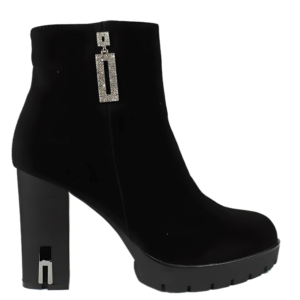 Botin Mujer Brillante PG2407  Negro