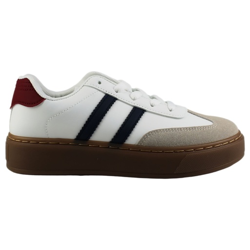 Zapatilla Mujer 7-J313WHITE-NAVY-RED