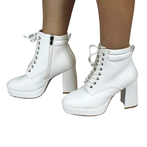Botin Mujer 2361 Taco Alto White 
