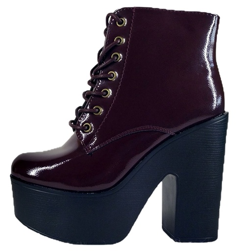 Botin Mujer PG2260 Negro Vino